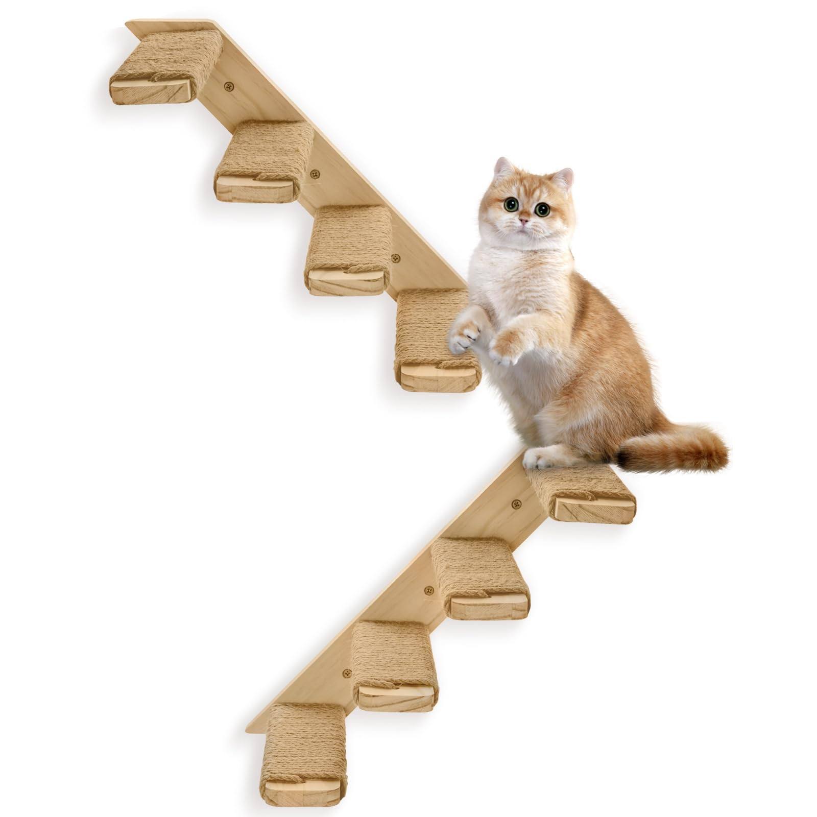 Wall-Mounted Cat Shelves & Stairs (2-Pack) - Space-Saving Cat Furniture